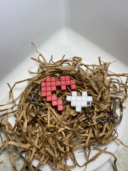 Pixel καρδιά σετ μπρελόκ
