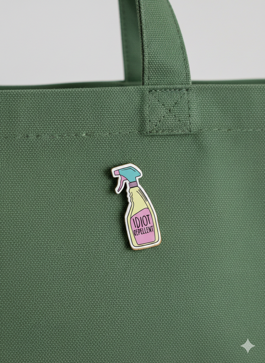 Ξύλινο pin “idiot repellant”