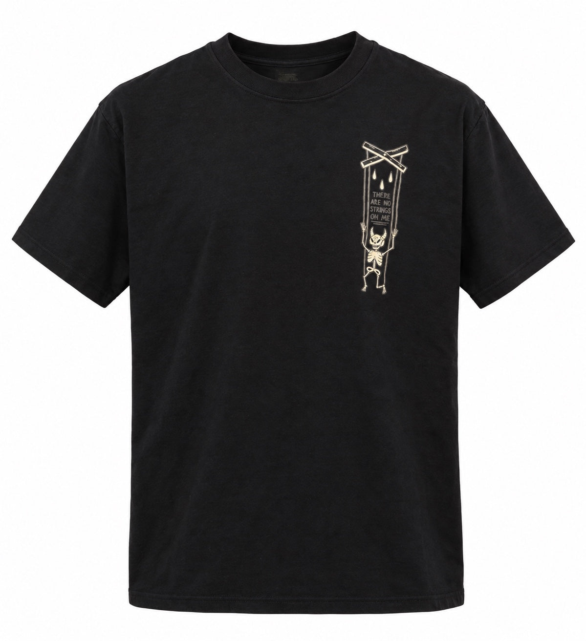 NO STRINGS graphic T-shirt lifestyle product photo