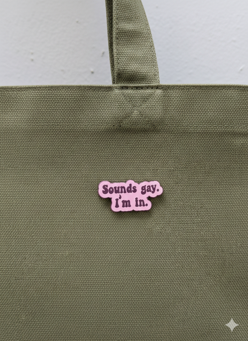 Ξύλινο pin “Sounds Gay”