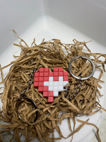 Pixel καρδιά σετ μπρελόκ