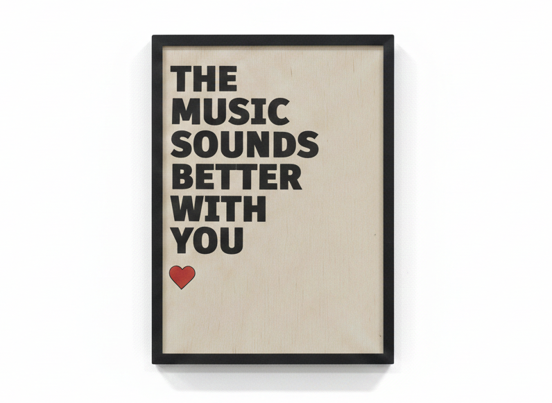 Καδράκι τοίχου Music Sounds Better