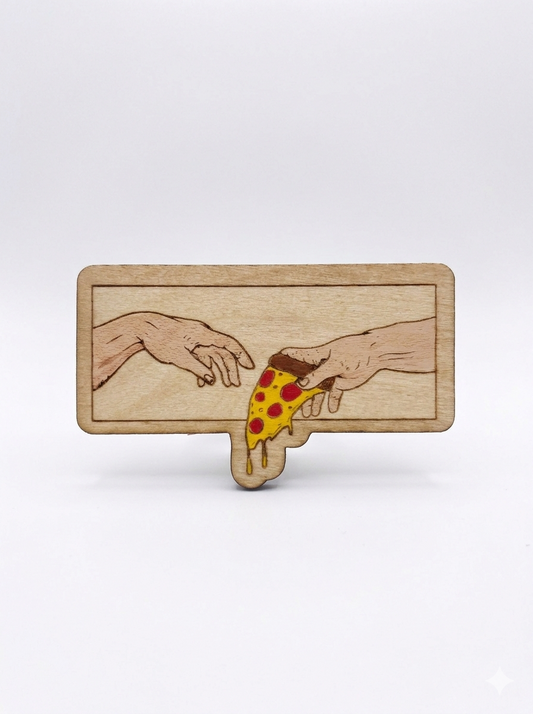 Pizza ξύλινο μαγνητάκι