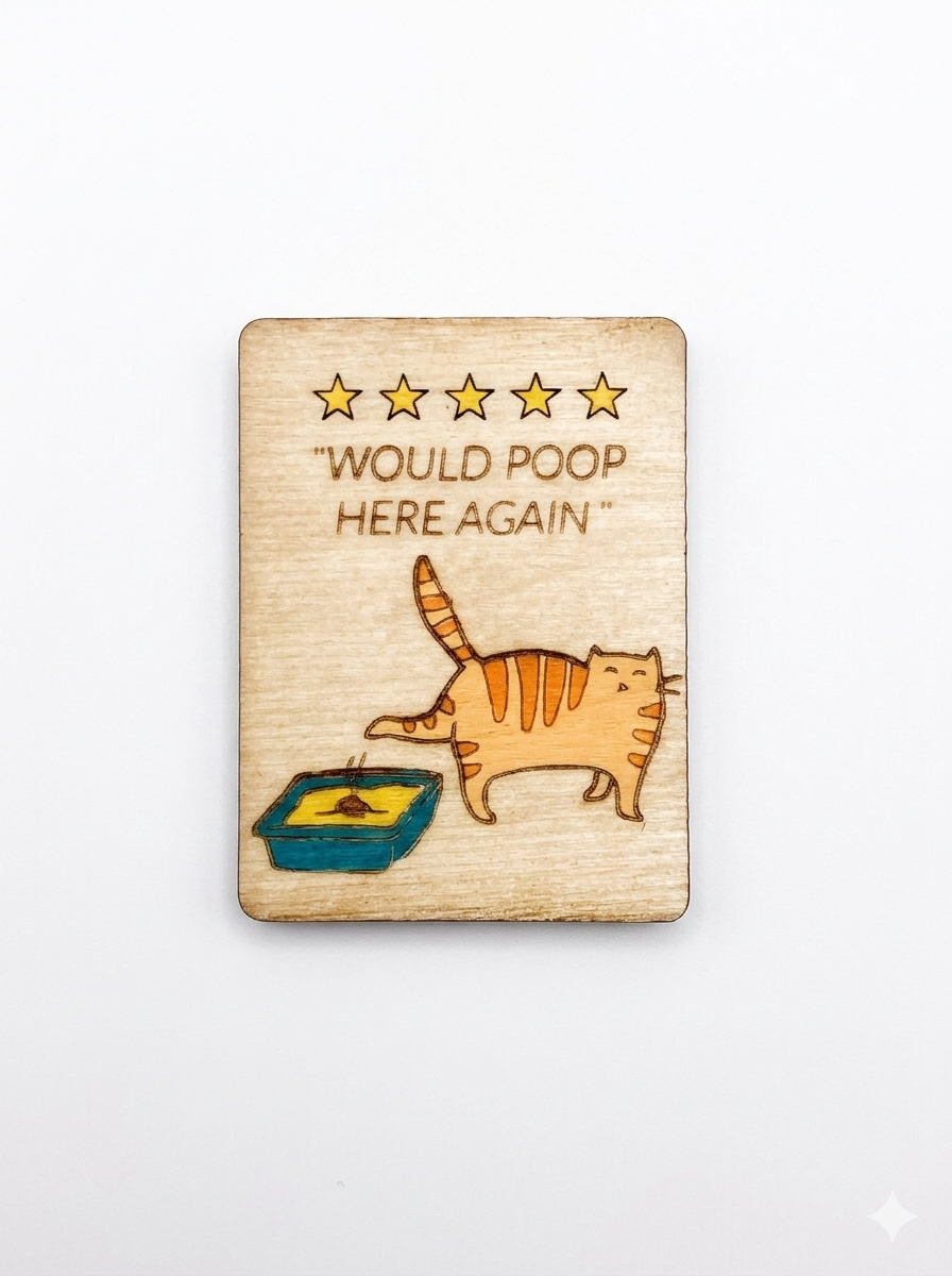 Would poop here again ξύλινο μαγνητάκι